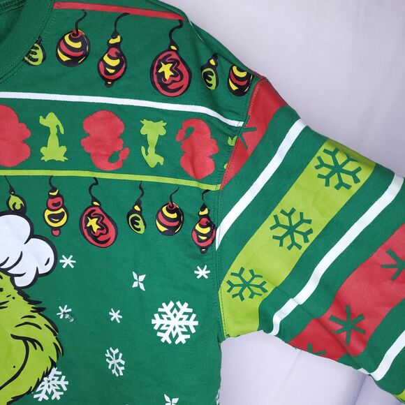 The Grinch Sweatshirt Womens XL Green, Red Fleece Light Up - Picture 4 of 11